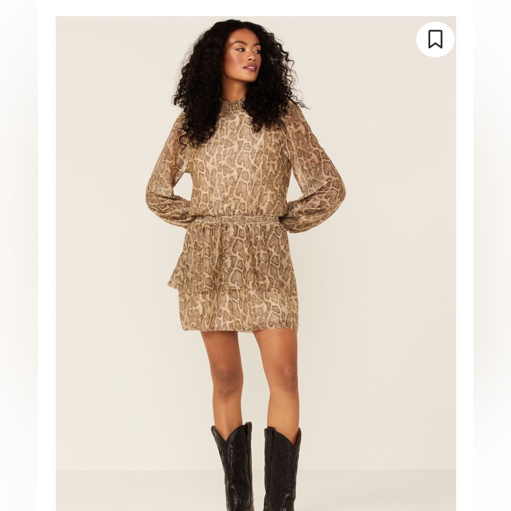 Leopard Print Long Sleeve Dress